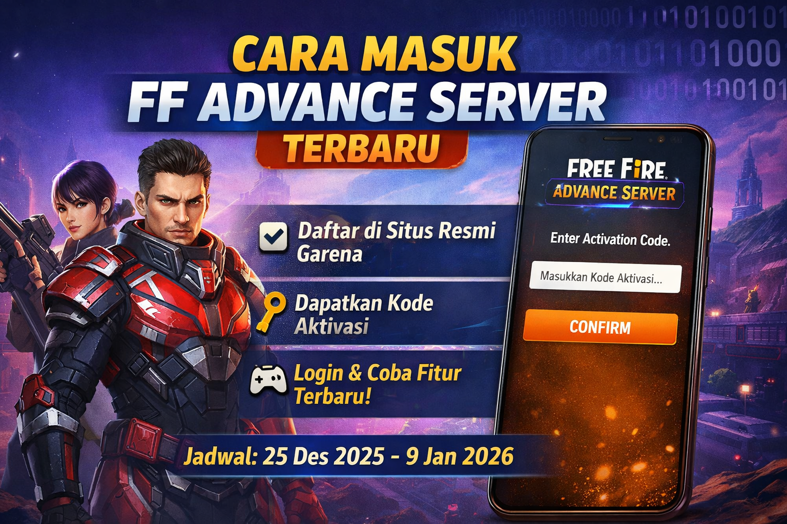 Cara Masuk ff advance server Terbaru Panduan Kode Aktivasi dan Jadwal Resmi Garena