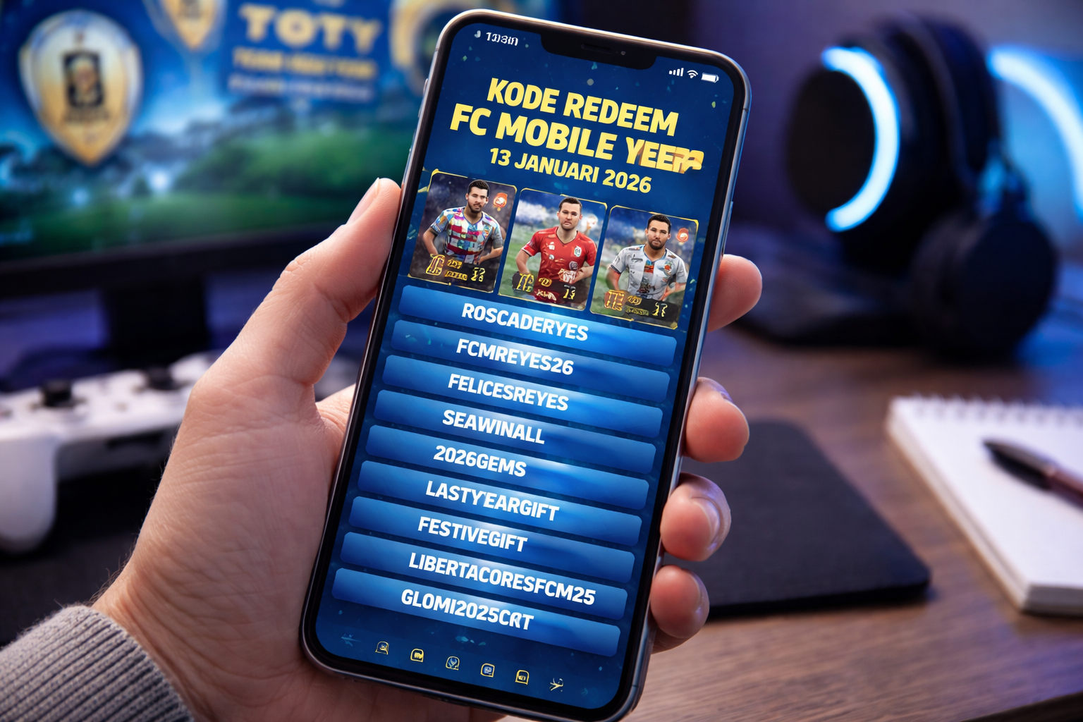 Kode Redeem FC Mobile 13 Januari 2026, Festive Fixtures Berakhir dan TOTY Segera Dimulai