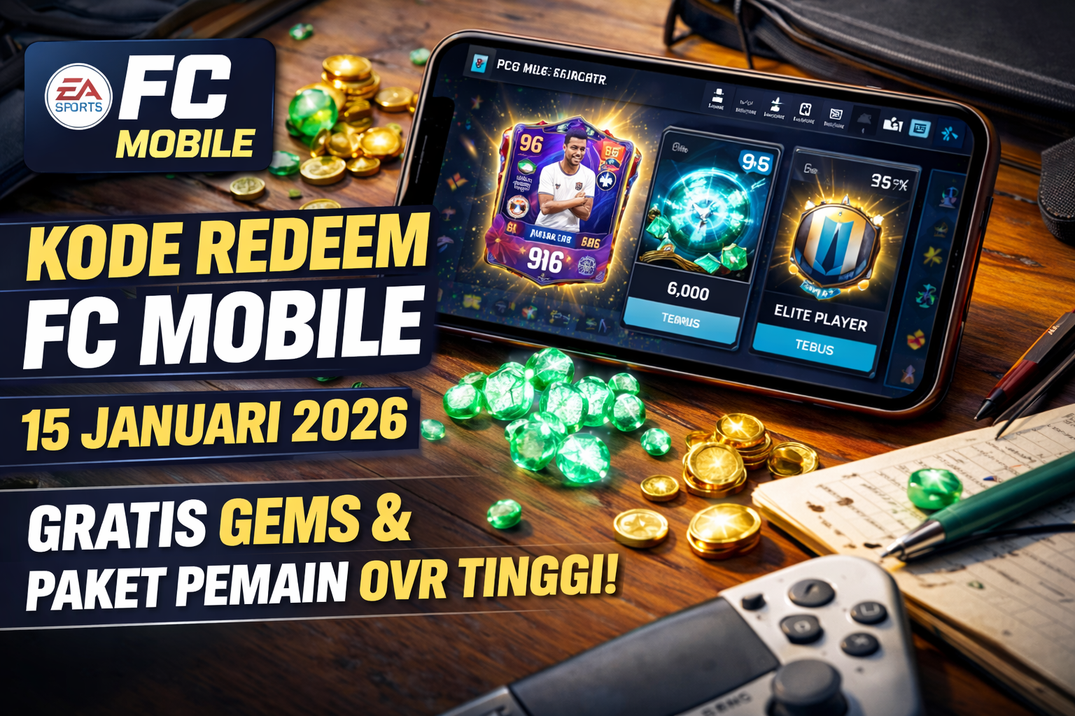 Kode Redeem FC Mobile 15 Januari 2026 25 Kode Aktif, Hadiah Gems hingga Paket Pemain OVR Tinggi