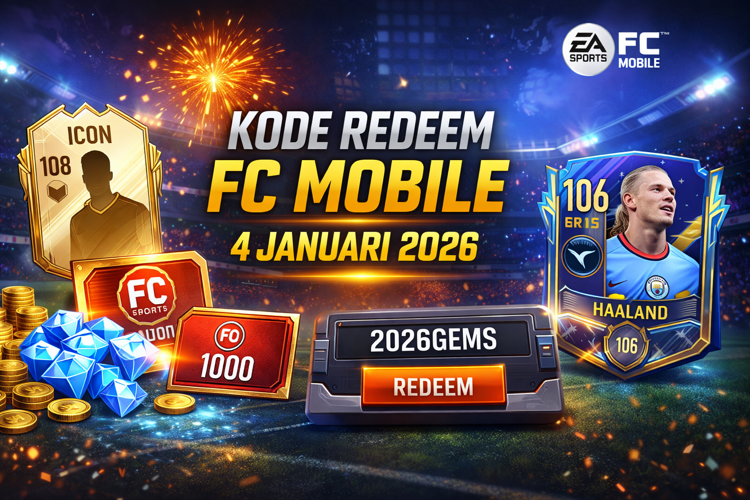 Kode Redeem FC Mobile 4 Januari 2026 Ramai Diburu, Ini Daftar Hadiah Gratis Awal Tahun