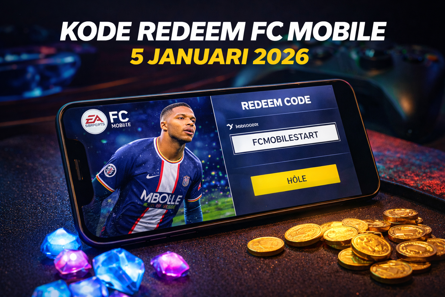 Kode Redeem FC Mobile 5 Januari 2026 Resmi Dirilis, Hadiah Pemain OVR Tinggi dan Ribuan Gems Gratis
