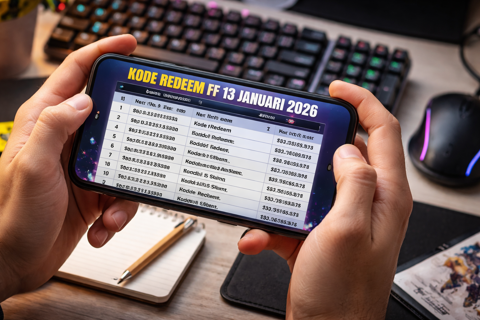 Kode Redeem FF 13 Januari 2026 Scar Megalodon Dirilis Ulang, Event Jujutsu Kaisen Segera Aktif