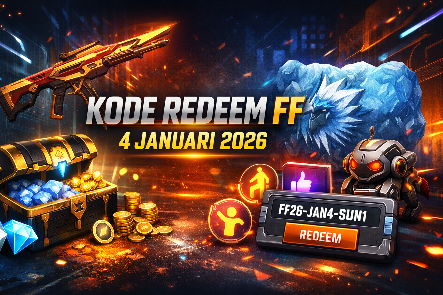 Kode Redeem FF 4 Januari 2026 Resmi Beredar, Ini Daftar Hadiah Gratis yang Masih Bisa Diklaim
