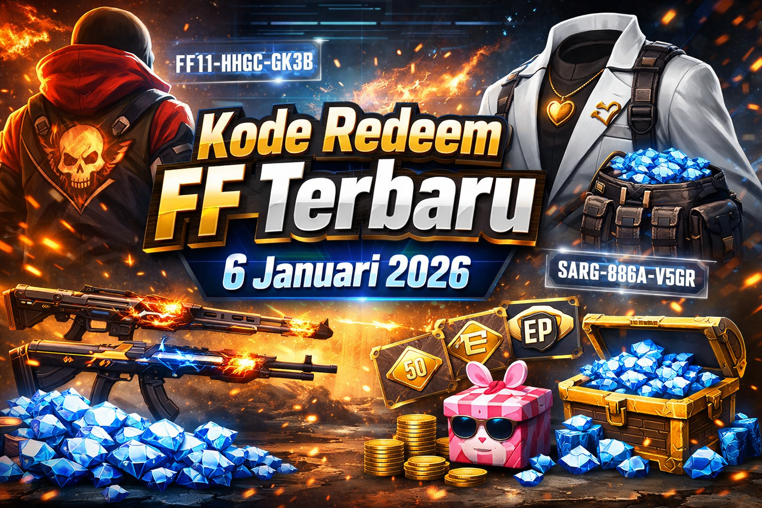 Kode Redeem FF Terbaru 6 Januari 2026 Kembali Ramai Diburu