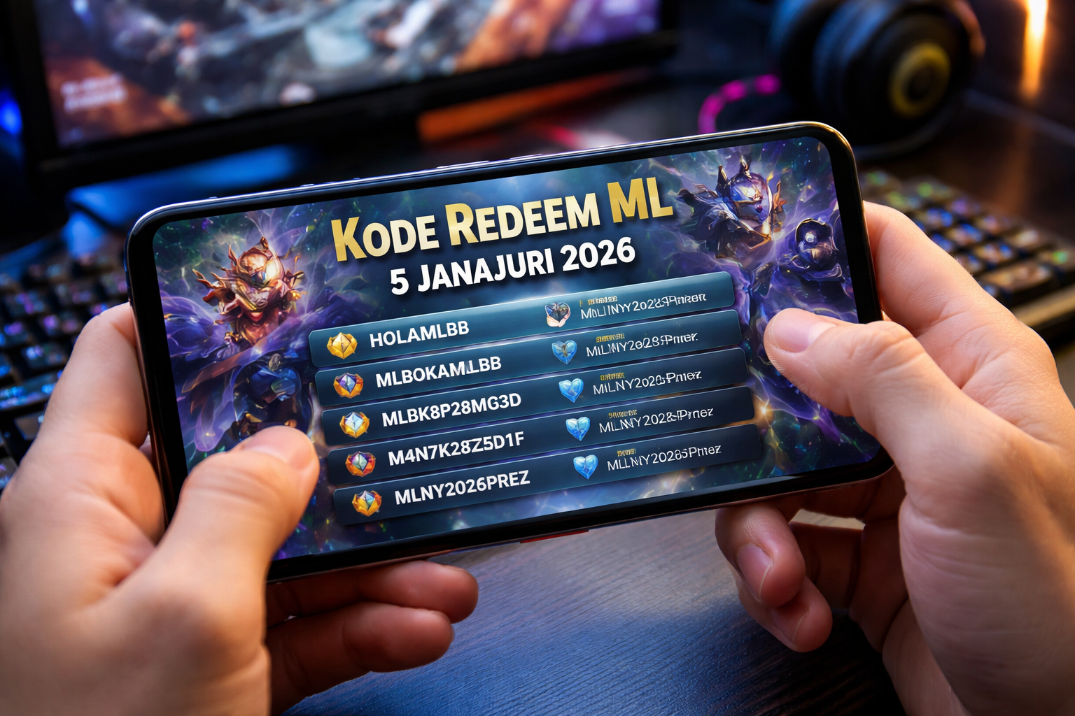 Kode Redeem ML 5 Januari 2026 Diburu Pemain, Skin Epic dan Diamond Gratis Jadi Incaran