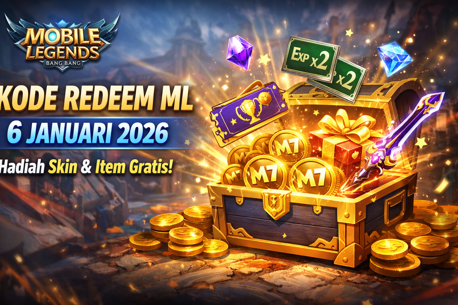 Kode Redeem ML 6 Januari 2026 Terbaru, Hadiah Skin dan Item Menarik Menanti
