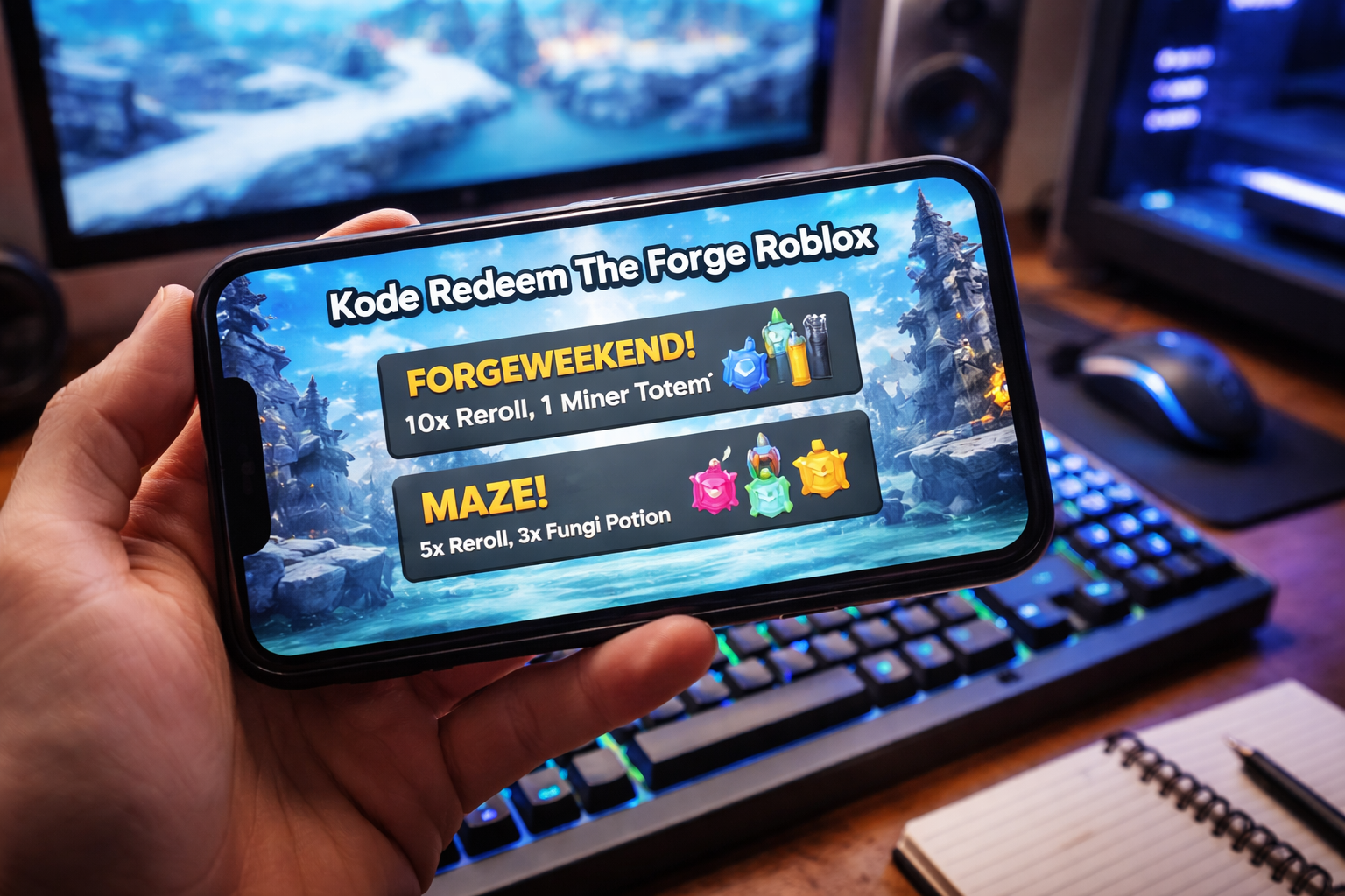 Kode Redeem The Forge Roblox 12 Januari 2026 Island 3 Iceberg Resmi Rilis, Reroll dan Item Gratis Bisa Diklaim